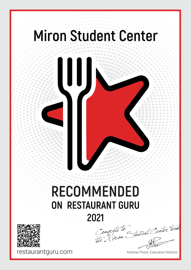 Restaurant Guru certificate of excellence