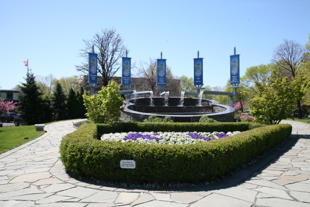 Image of campus flags on Kean University campus