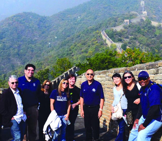 Repollet with Kean staff at the Great Wall of China. 