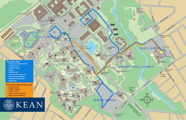 Campus Map with Trolley Routes 2023-24